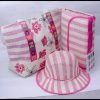 Sac de plage 3 pièce -tapi.sac.chapeaux- (Rose-R1)