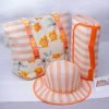 Sac de plage 3 pièce -tapi.sac.chapeaux- (Orange-R1)