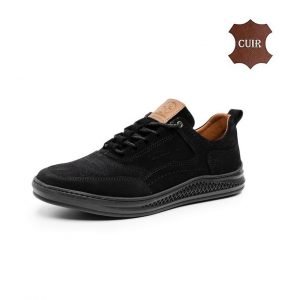 Chaussure pour Hommes 100% Daim- haute finition et haute qualité - Noir(D05)