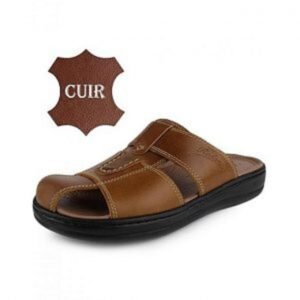 Sandale en vrai CUIR – Confort – Sable(077)